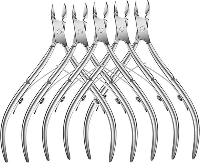 5 Packs Cuticle Trimmer, Cuticle Nippers Professional Stainless Steel Cuticle Cutter Clippers Cuticle Remover, Pedicure Manicure Tools for Fingernails and Toenails