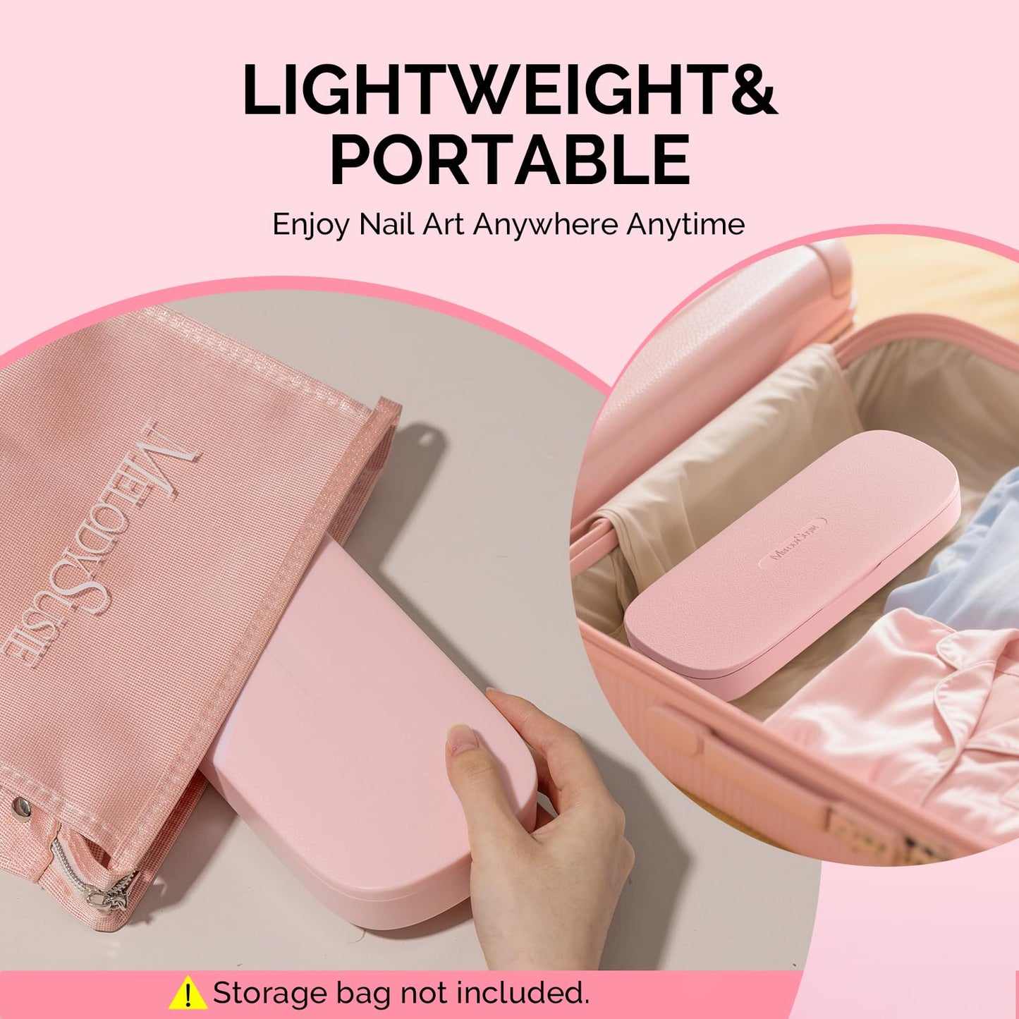 [2025 Upgraded]MelodySusie Acrylic Nail Tool Storage Box,Portable Dustproof Stand Displayer Holder Organizer Container Manicure Efile Accessories Nail Drill Kit Case,Travel Salon Home,Pink(Only Box)