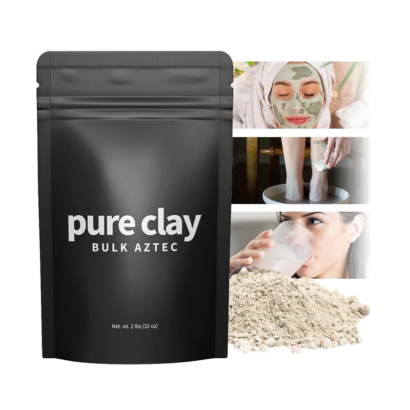 Bulk Aztec Organic Bentonite Clay Powder 2 lb Pouch - Food Grade Calcium Bentonite, PURE CLAY Variation: Bulk Clay Bag