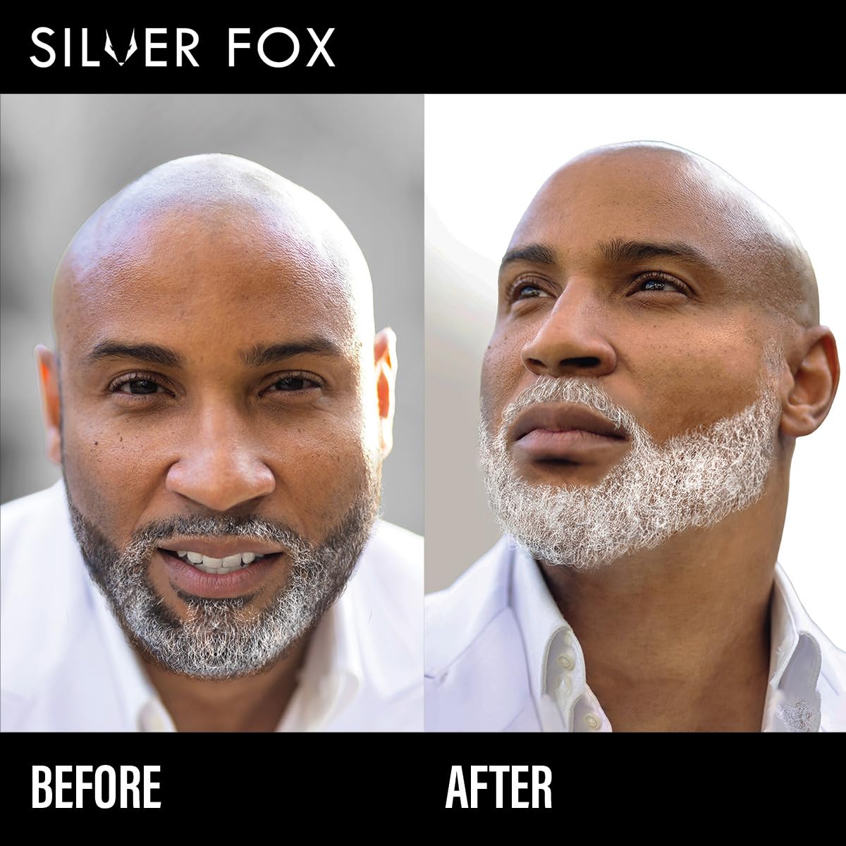 Barbers Choice Silver Line, Facial Hair Brush on Temporary Color for Silver Fox Men- Instantly Brighten White Beards, Mustache & Sideburns, Less Yellow, Easy Application, Arctic White