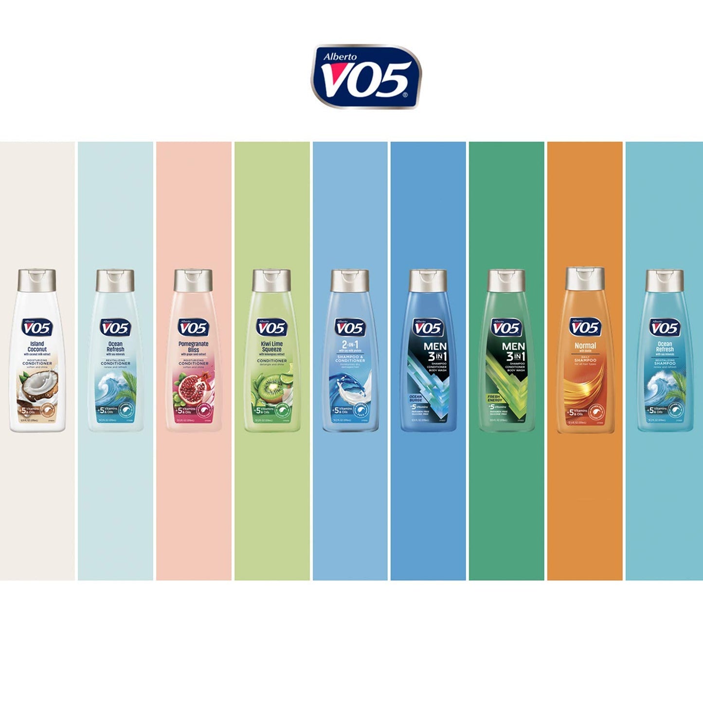 VO5 Mens 3-IN-1 Shampoo Conditioner and Body Wash - 12.5 Oz - Ocean Surge - 5 Essential Vitamins to Help Nourish and Hydrate Your Hair and Skin- Vitamin A, H, C, B5 and B3