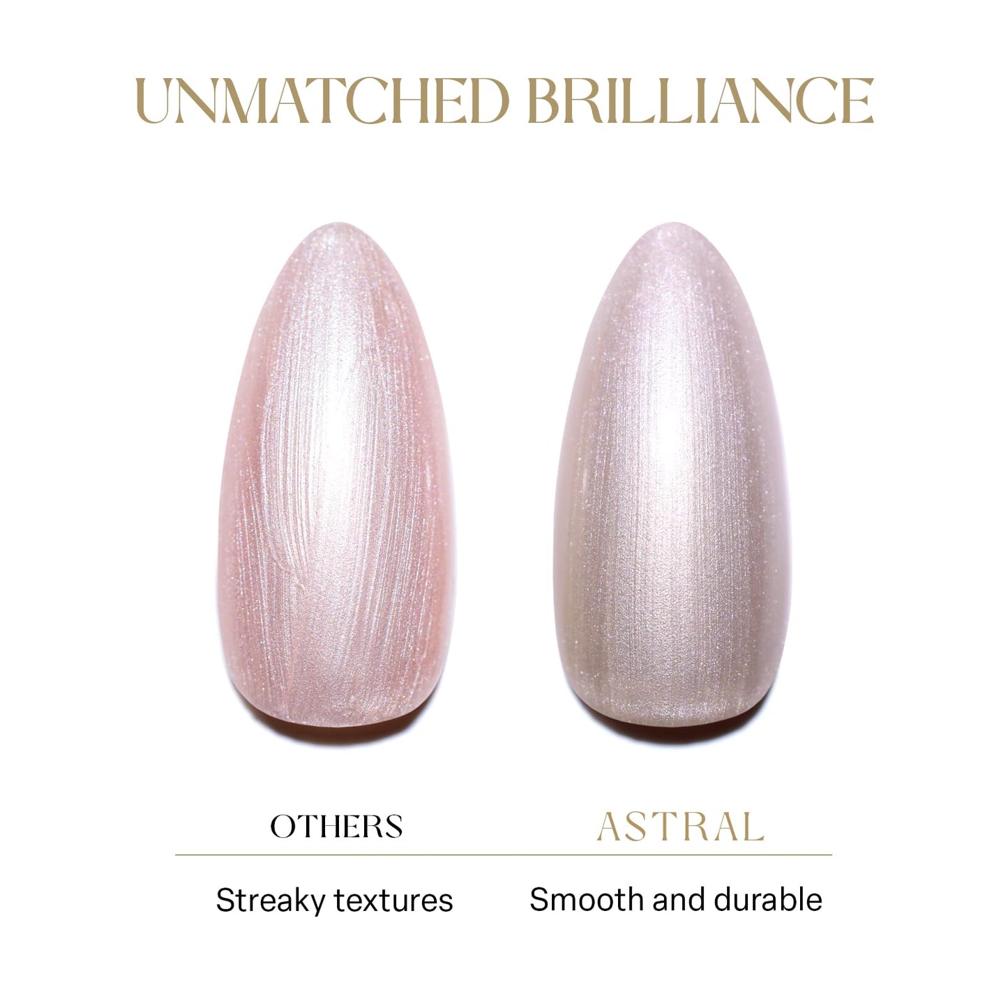 APRÉS Astral Gel Color Set of 5, Streak-Free Self-Leveling Nail Polish with Brush-X Nail Art Brush 15 ml (Pearlescent (Set 2))