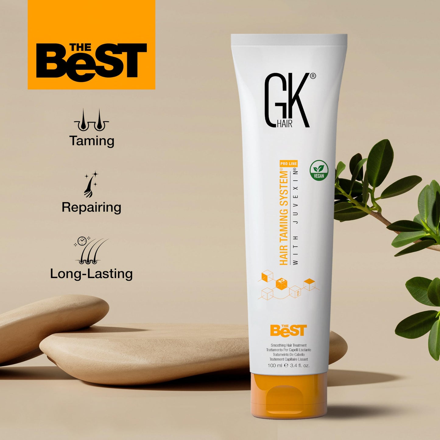 Keratin Hair Treatment Frizz Control Salon Smoothing Long Lasting Cream for All Frizzy Free Curly Dry Damaged - Professional Brazilian Complex Blowout Straightening For Silky Smooth - 3.4 Ounce