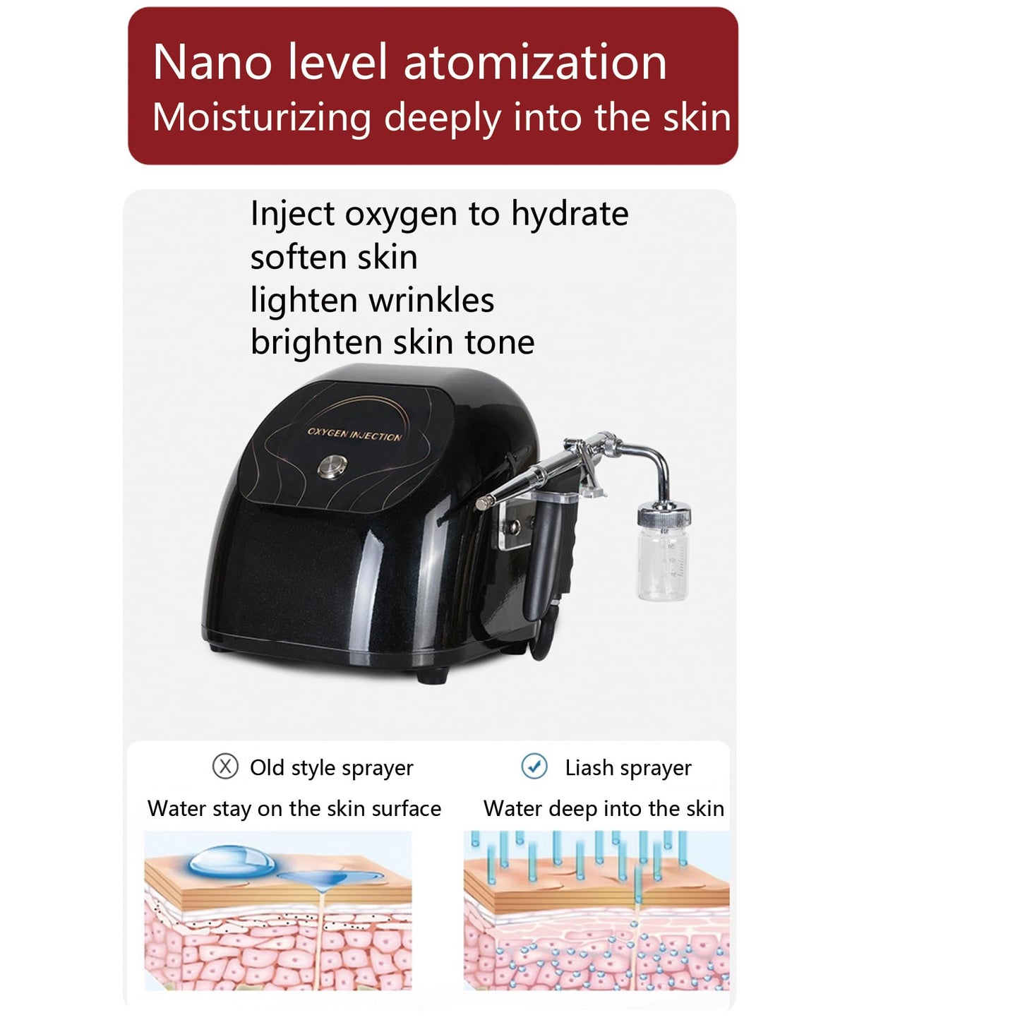 Professional Cool Face Mist Steamer Facial Sprayer for Eyeslash Extensions Face Moisturizing Hydration Refeshing Salon and Home Use, Strong Spray Motors Built for Professional Effetcs