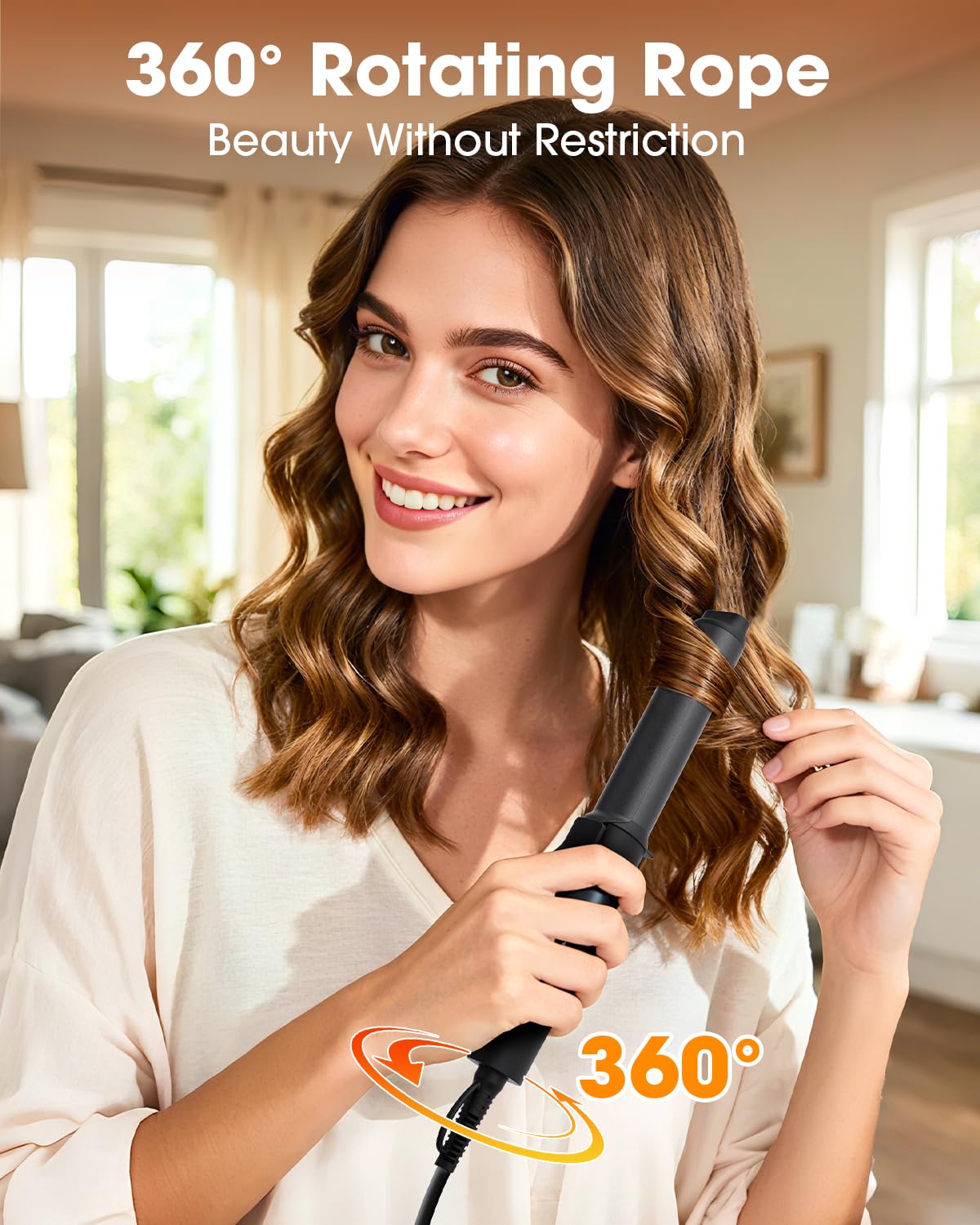 Mini Curling Iron 1inch,320-360-400°F Temperature, 100~240V Dual Voltage Travel Compact Curling Iron,30S Heat-Up, Portable Hair Styling Tool, Heat-Resistant Protective Cover,Short Hair