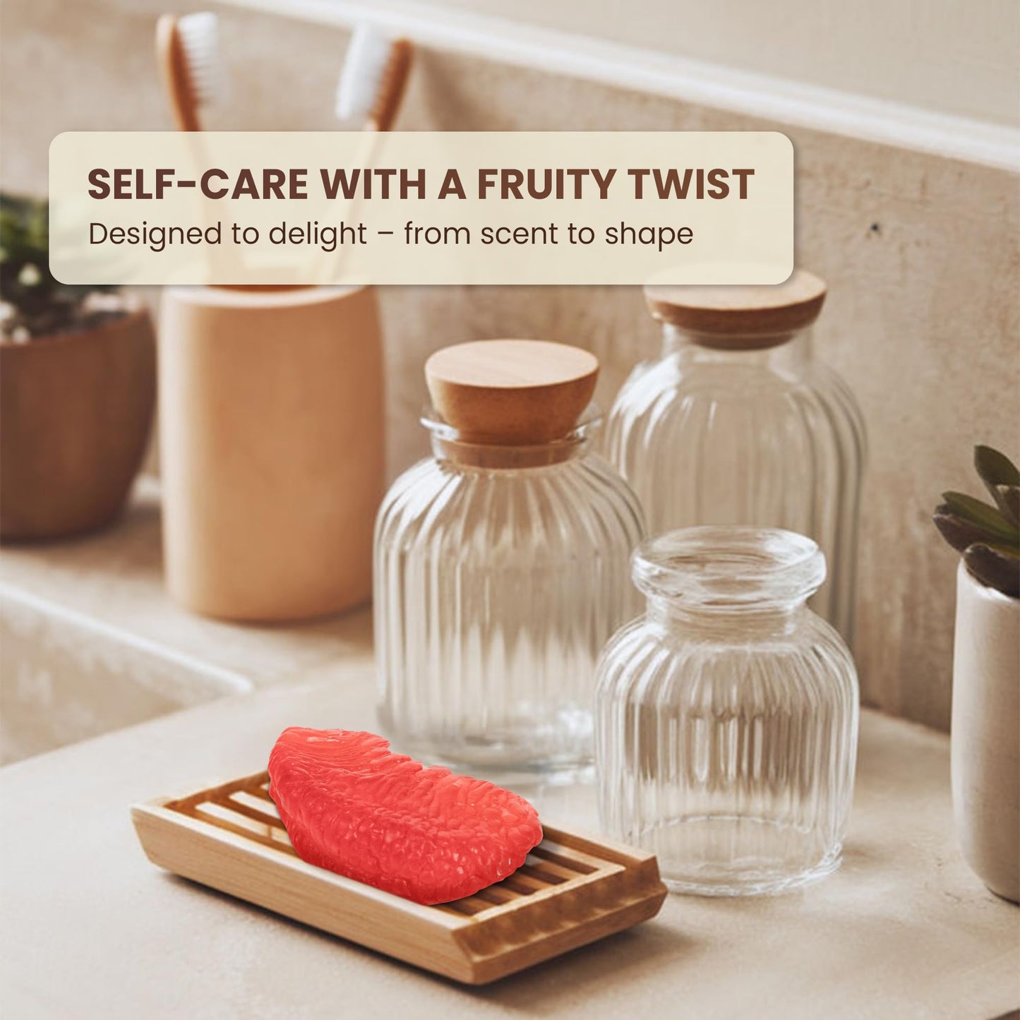 ABERA Grapefruit Soap Bar – Fruit-Shaped Decorative Soap for Bathroom Décor or Spa Vibes – Citrus Scent Moisturizing Vegan Body Cleanser, Unique Hand Soap Gift Set, 2 Pack (4.6 oz Total)