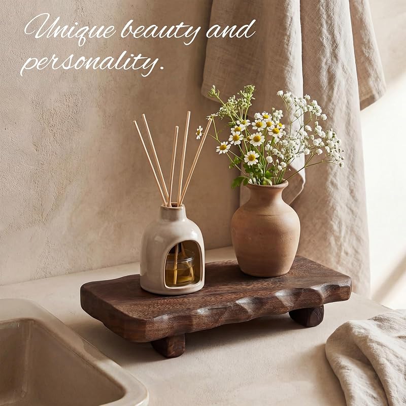Wood Risers Pedestal Stand 22 x 9 Inch for Decor, Farmhouse Rustic Display