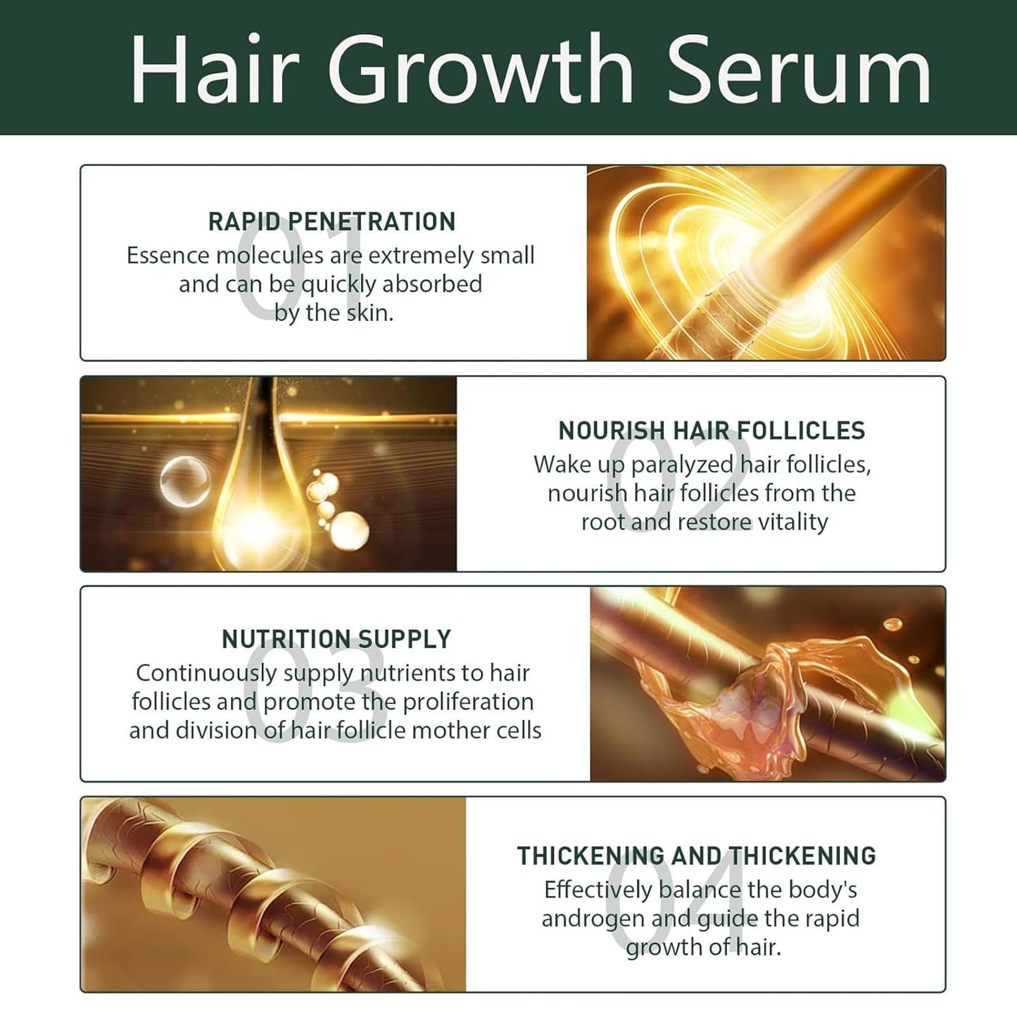 Deoxyribose Sugar Hair Growth Serum | Scalp Treatment for Thicker, Stronger Hair | Reduces Hair Loss | Nourishes with Green Tea & Ginseng Extract (1PCS)
