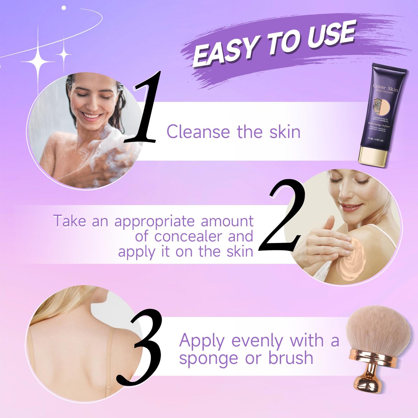 Beauty Body Coverage Perfector Waterproof, Leg & Body Makeup, All Over Complexion Perfector with Brush, Tattoo Makeup Cover Up Waterproof(1)