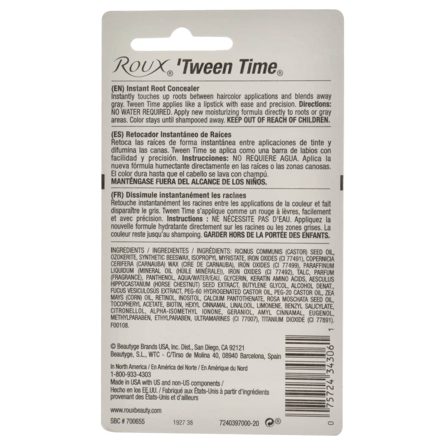 Roux 'Tween Time Instant Root Concealer Temporary Touchup Stick, Medium Brown (Pack of 1)