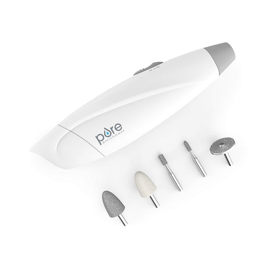 Portable Cordless Manicure & Pedicure System - Battery-Powered Nail File with 5 Attachments, 2 Speeds & Travel Bag
