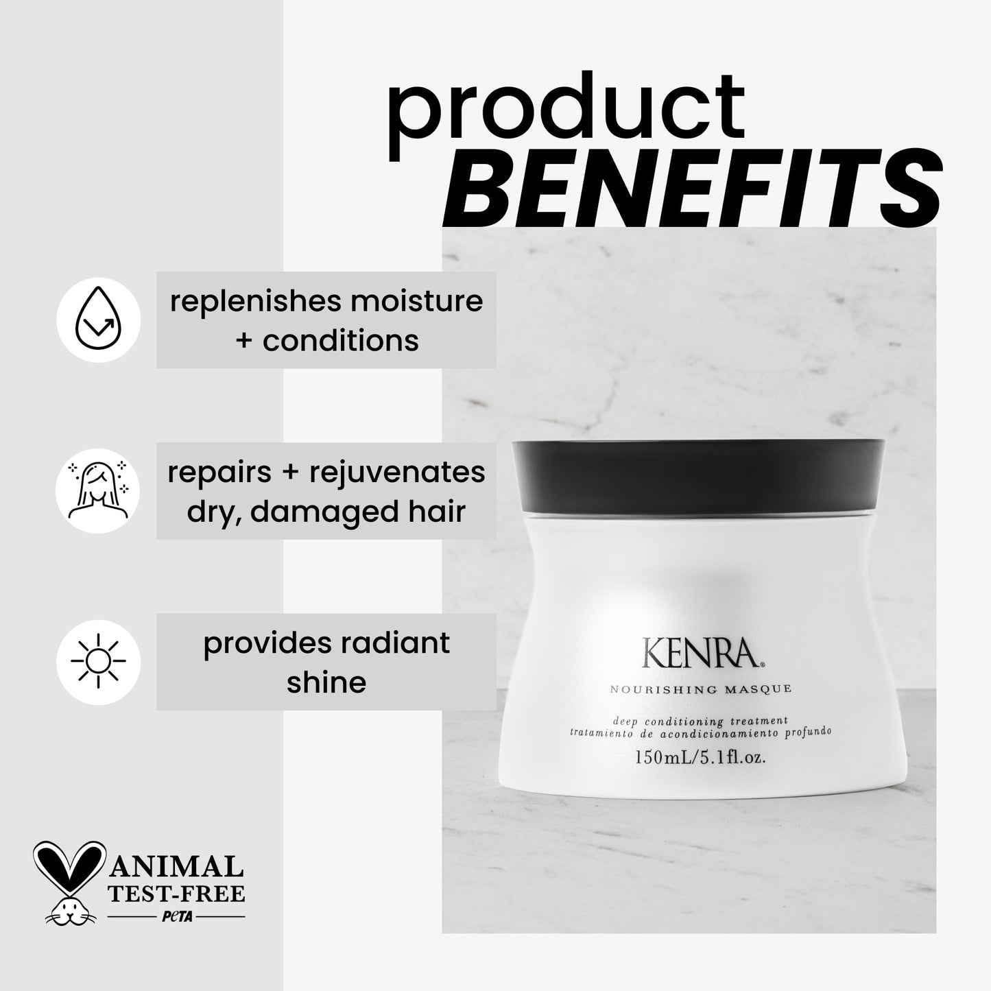 Kenra Professional Nourishing Masque | Deep Conditioning Treatment | Replenishes Moisture & Conditions | Repairs & Rejuvenates Dry, Damaged Hair | Provides Radiant Shine| All Hair Types | 5.1 fl. Oz