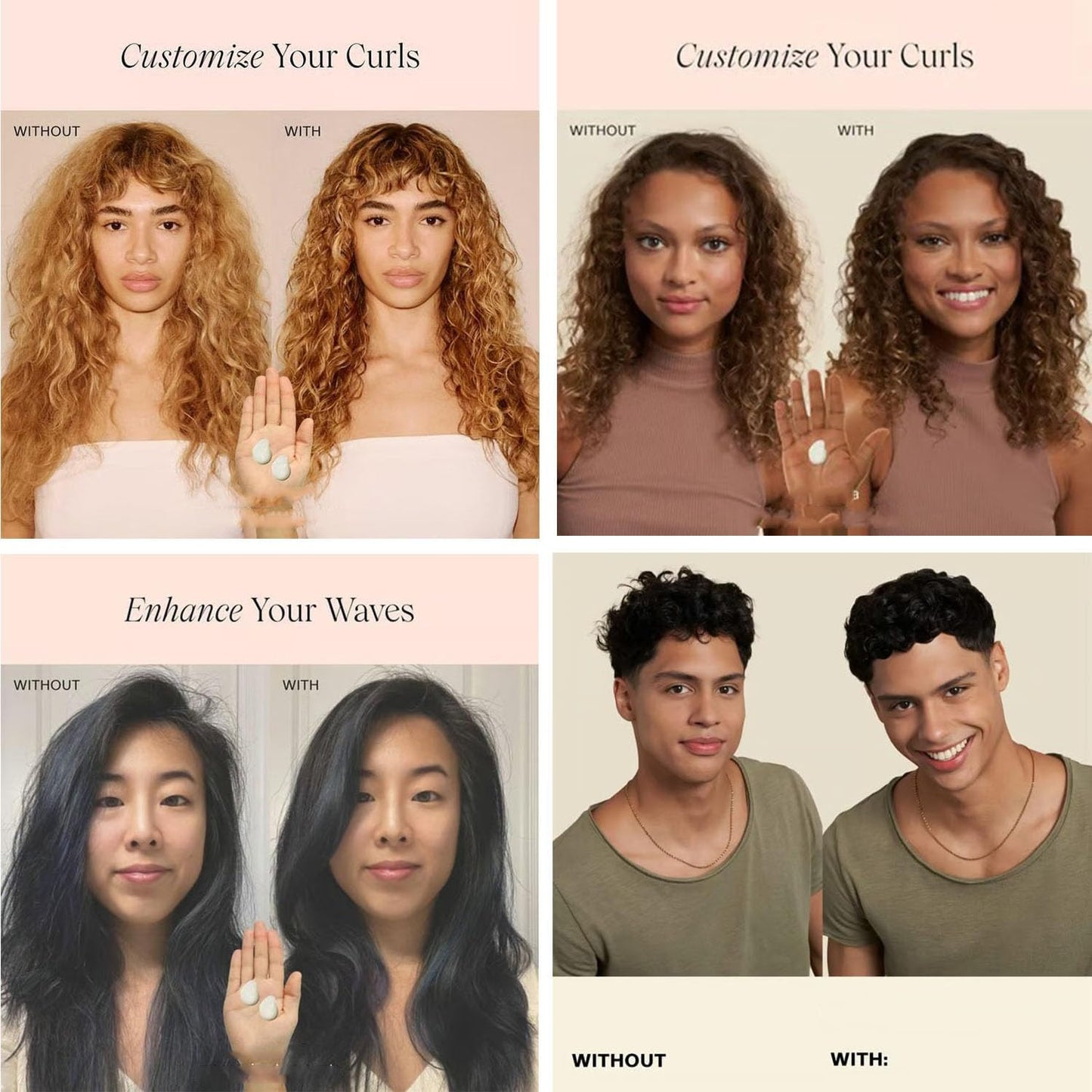 Complete Air Dry Cream, No Heat Air Dry Cream, Frizz Control & Natural Texture – Color‑safe, Hair Styling Creams for Curly, Wavy & Straight Hair (2)