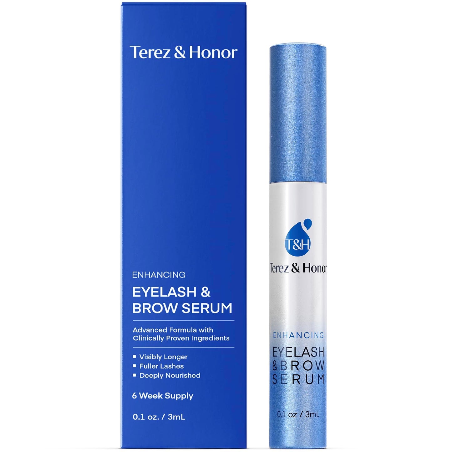 Advanced Eyelash Serum for Thicker, Longer Eyelashes and Eyebrows - Grow Luscious Lashes with Brow Enhancer (3mL)