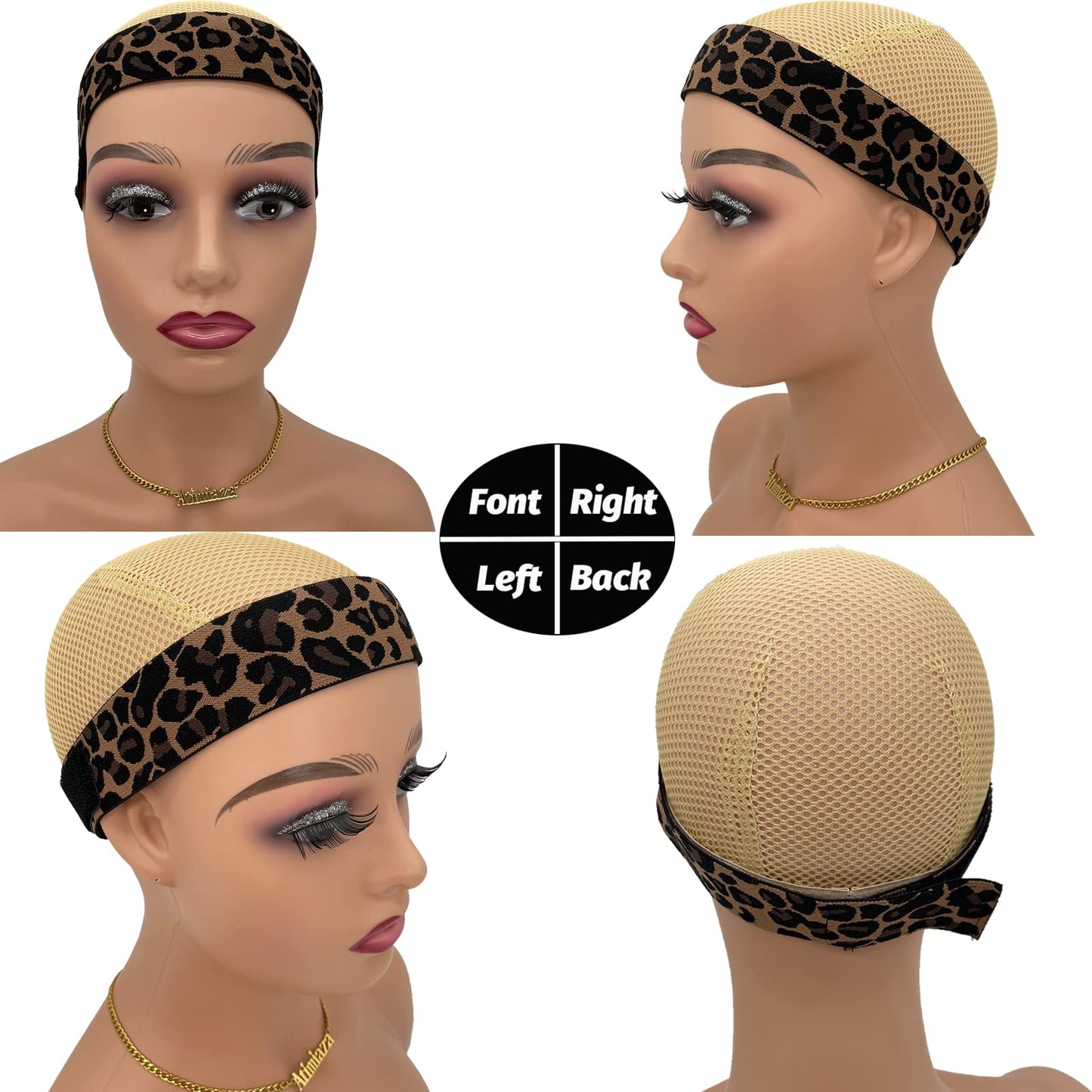 Atimiaza 3 Pcs Elastic Bands for Wigs - Lace Melting, Edge Wrap to Lay Edges (Silver, Leopard, Black Pack)