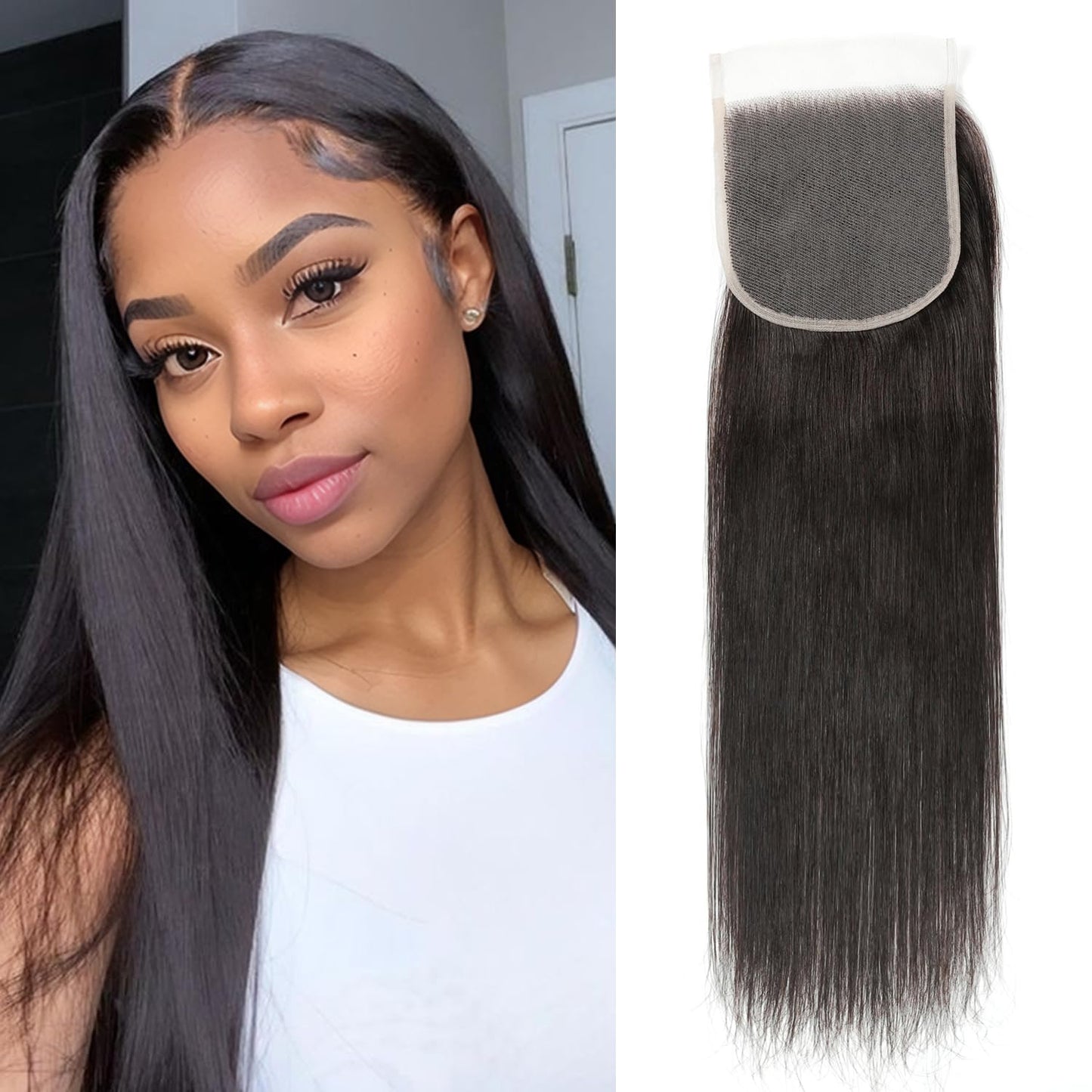 5x5 HD Lace Closure Body Wave Human Hair - Pre-Plucked Natural Hairline (10 Inch, Natural Color)