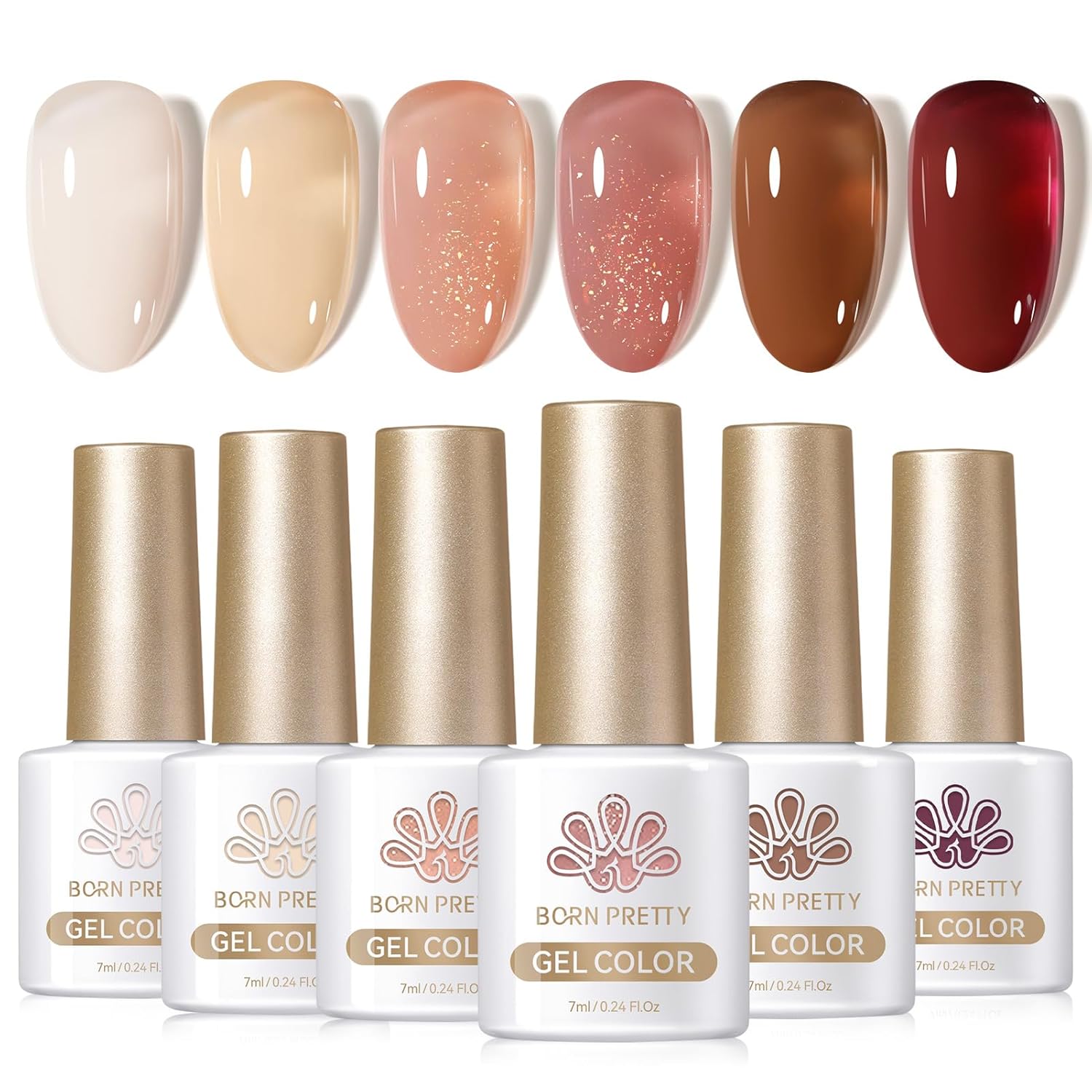 Born Pretty Neon Jelly Gel Nail Polish Set - Halloween Colors, Soak Off UV/LED for Salon & DIY