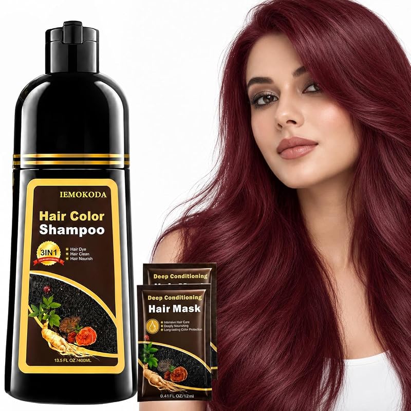 Burgundy Hair Dye Shampoo for Women & Men - Herbal 3-in-1 Color Shampoo (Sklight) Variation: Burgundy