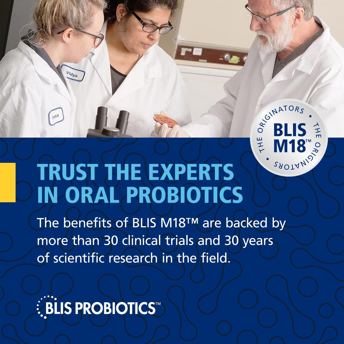 BLIS Teeth & Gums Oral Probiotics for Mouth M18 Formula Available, 2.5 Billion Cfu - Mouth Probiotic for Tooth and Gum Health, Adults and Kids - Sugar-Free Lozenges, 30 Day Supply