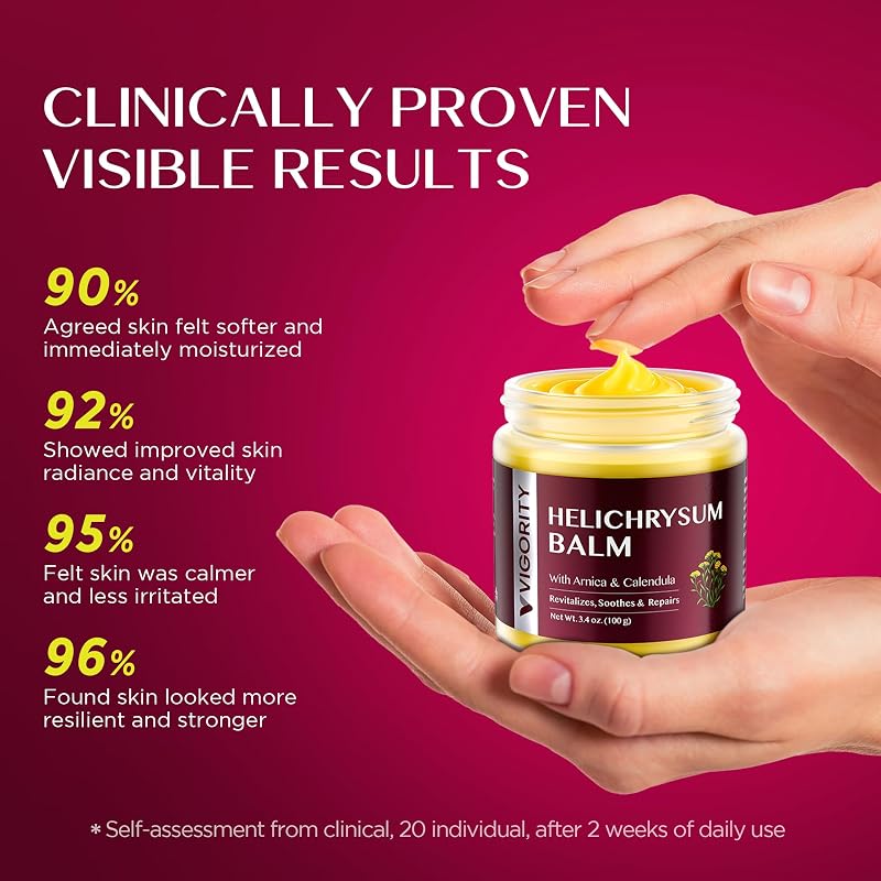 Helichrysum Balm with Arnica & Calendula, 3.4 oz – Soothes Fragile Skin & Restores Moisture Barrier