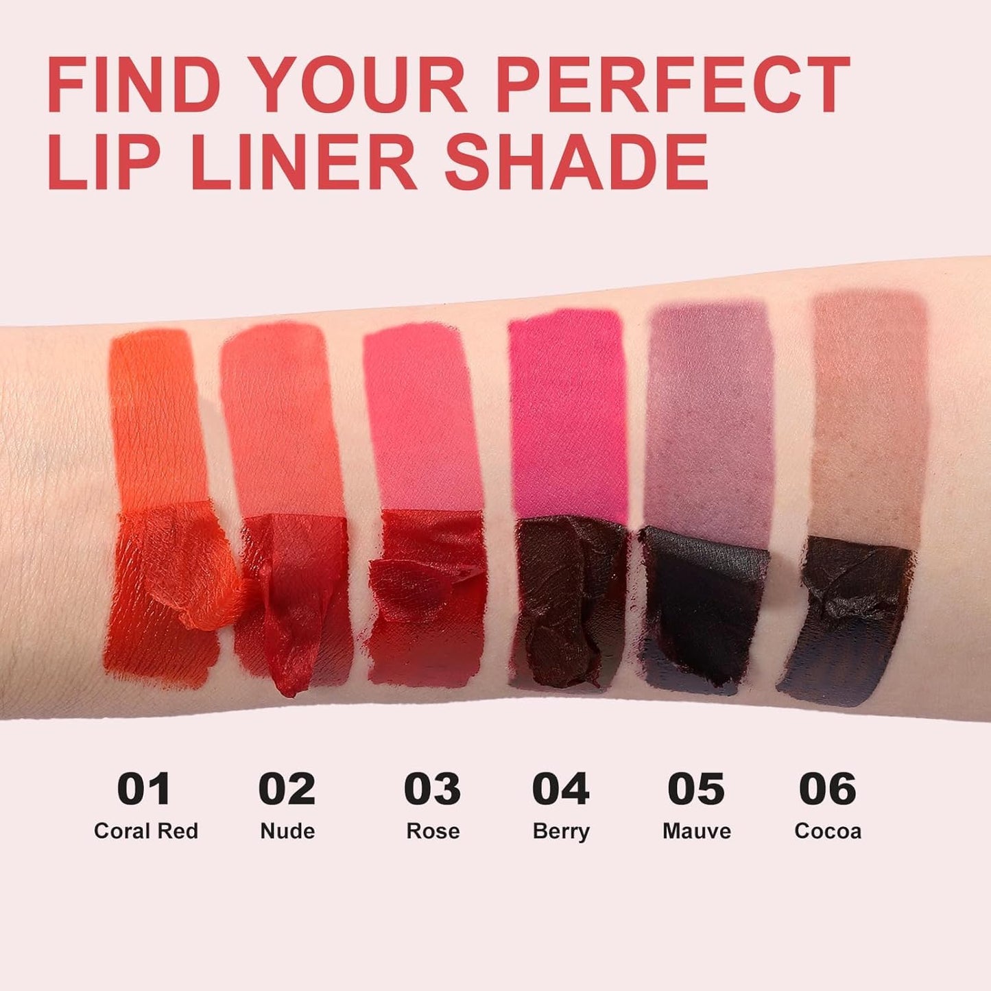 Ursoulney Peel Off Lip Liner - Lip Stain, Long-Lasting Moisturizing Waterproof Lip Stain Transfer-Proof with Matte Finish Stay on All Day (Rose, 1PCS)