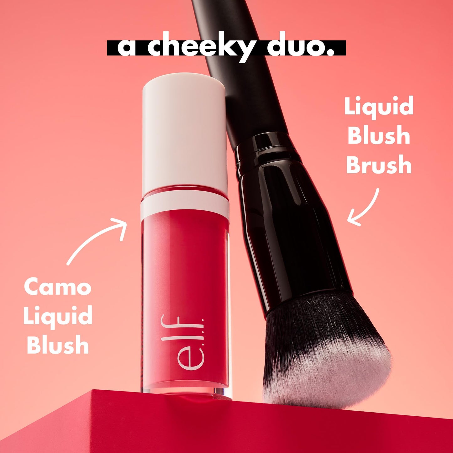e.l.f. Camo Liquid Blush Brush, Angled Blush Brush Ideal For Applying & Blending Colors On Cheeks, Soft, Dense Bristles, Vegan & Cruelty-free