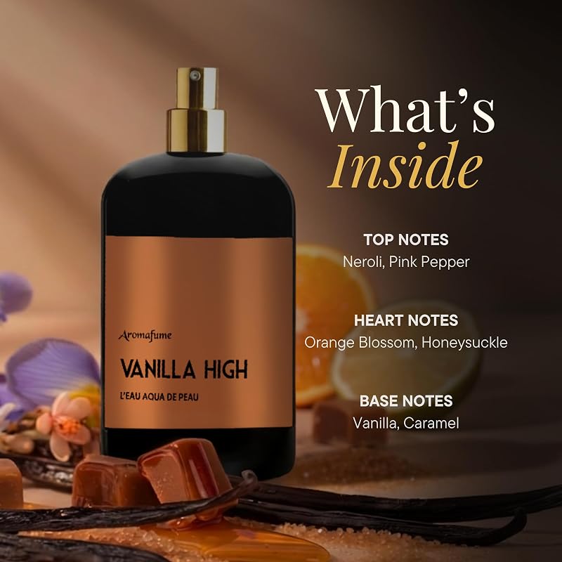 Vanilla High Alcohol-Free Perfume Spray 100ml - Long-Lasting Essential-Oil Based