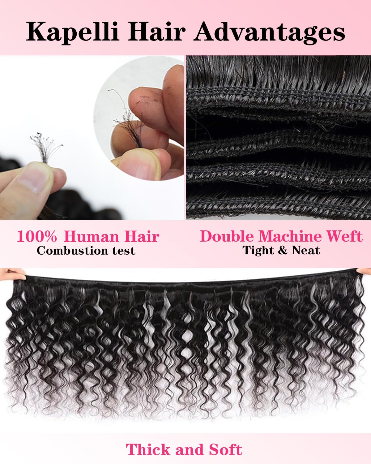 Loose Wave Bundles Human Hair 24 26 28 Inch 100% Real Human Hair Unprocessed Brazilian Virgin Loose Deep Wave Bundles Human Hair Remy Hair Extension Natural Color