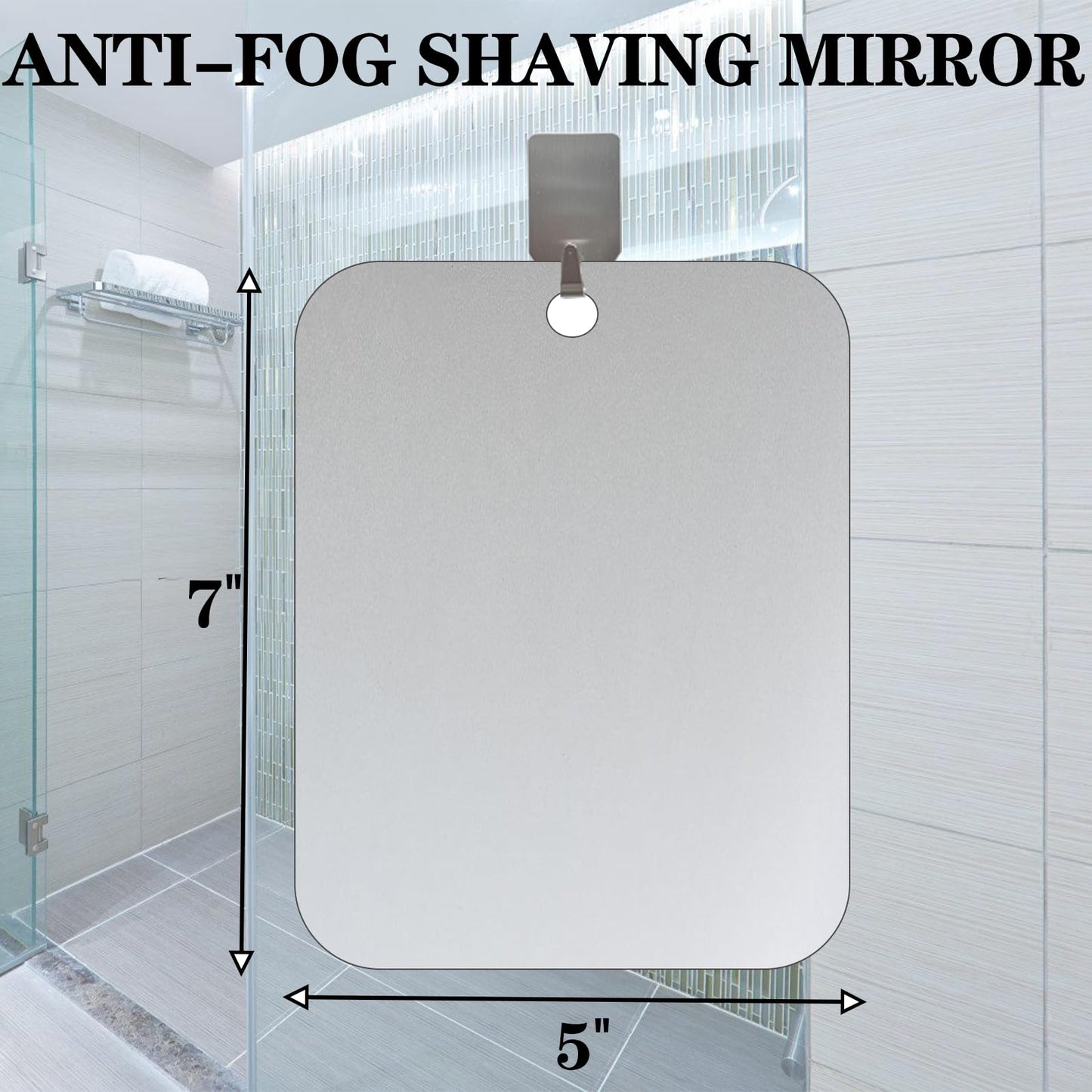 JIANGLAN Shower Mirror Fogless for Shaving, Bathroom No Fog Shaving Mirror, Anti Fog Makeup Small Mirror Travel Camping, Shatterproof Men's Woman Locker
