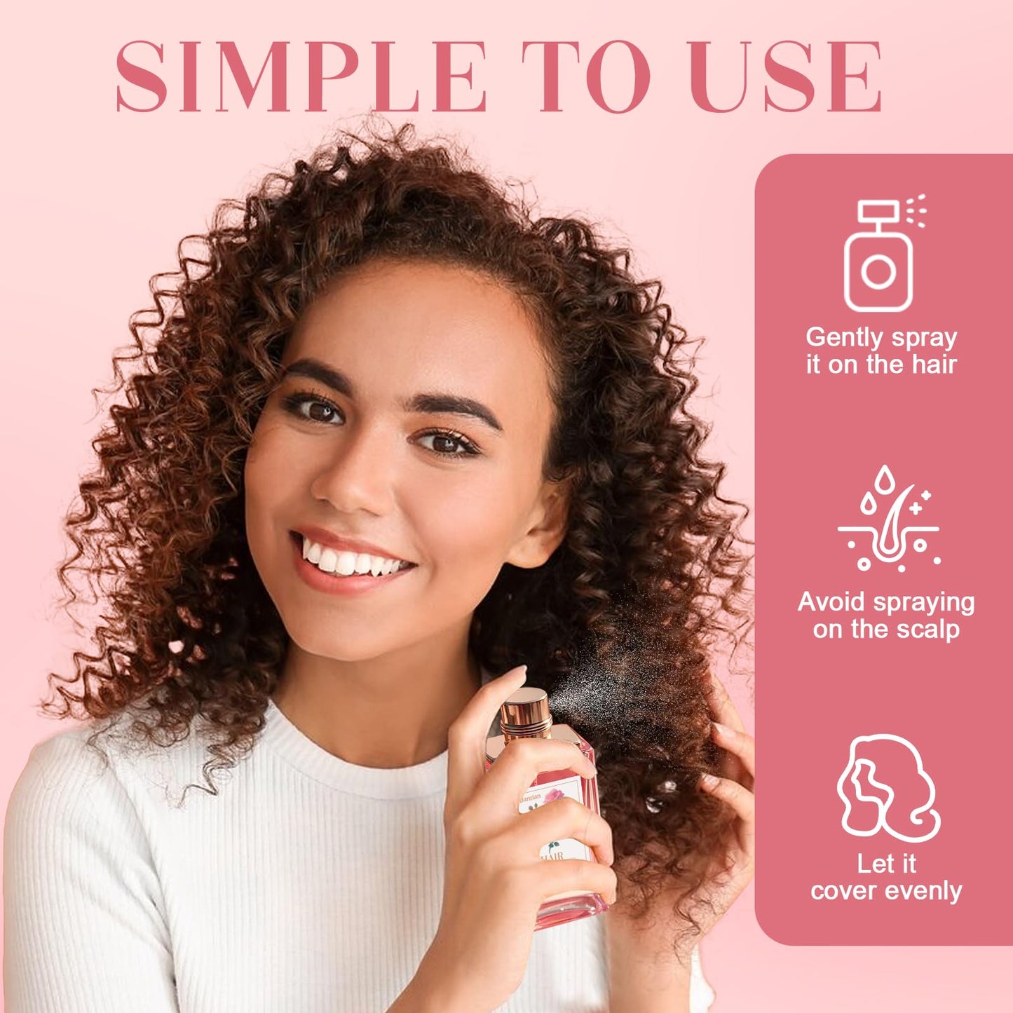 Hair Perfume for Women,Pheromones Perfumes,Long Lasting & Attractive, Hair Essential Oils Perfume-Nourishing & Hydrating, Hair Shine Spray with Honey for Sweet Scent, 1.69 Fl Oz