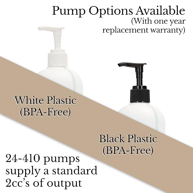 Refillable 19 oz Body Wash, Shampoo & Conditioner Pump Dispenser Set — White View Stripe 3-Pack (Variation: White Plastic Pumps)