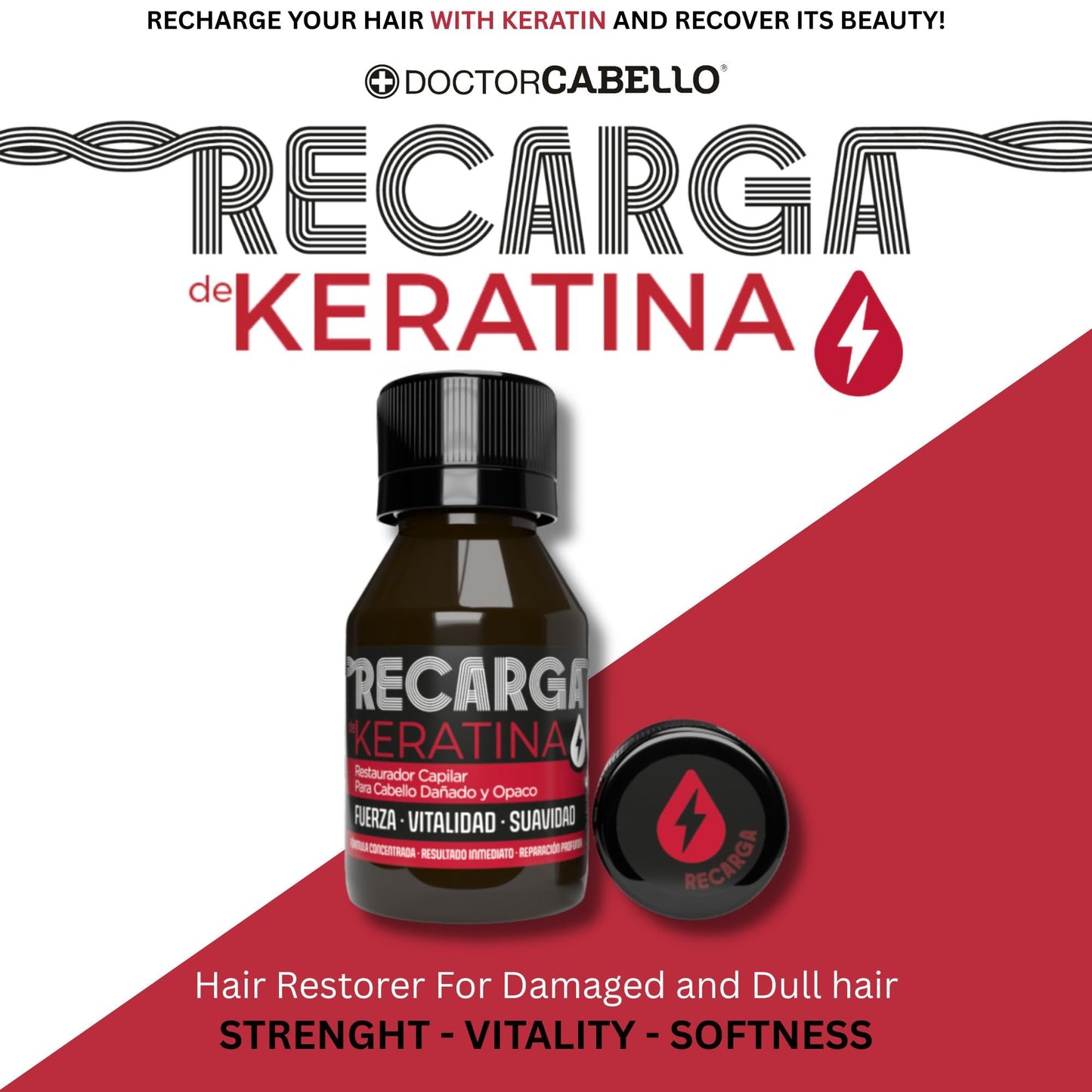 Recarga de Keratina - Reparación Profunda y Suavidad al Instante | Tratamiento Capilar Concentrado para Cabello Dañado, Seco u Opaco | By Boé Cosmetics