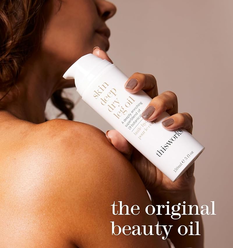 ThisWorks Skin Deep Dry Leg Oil 5 Fl Oz – Natural Body Oil with 19 Oils, 5.0 Fl Oz