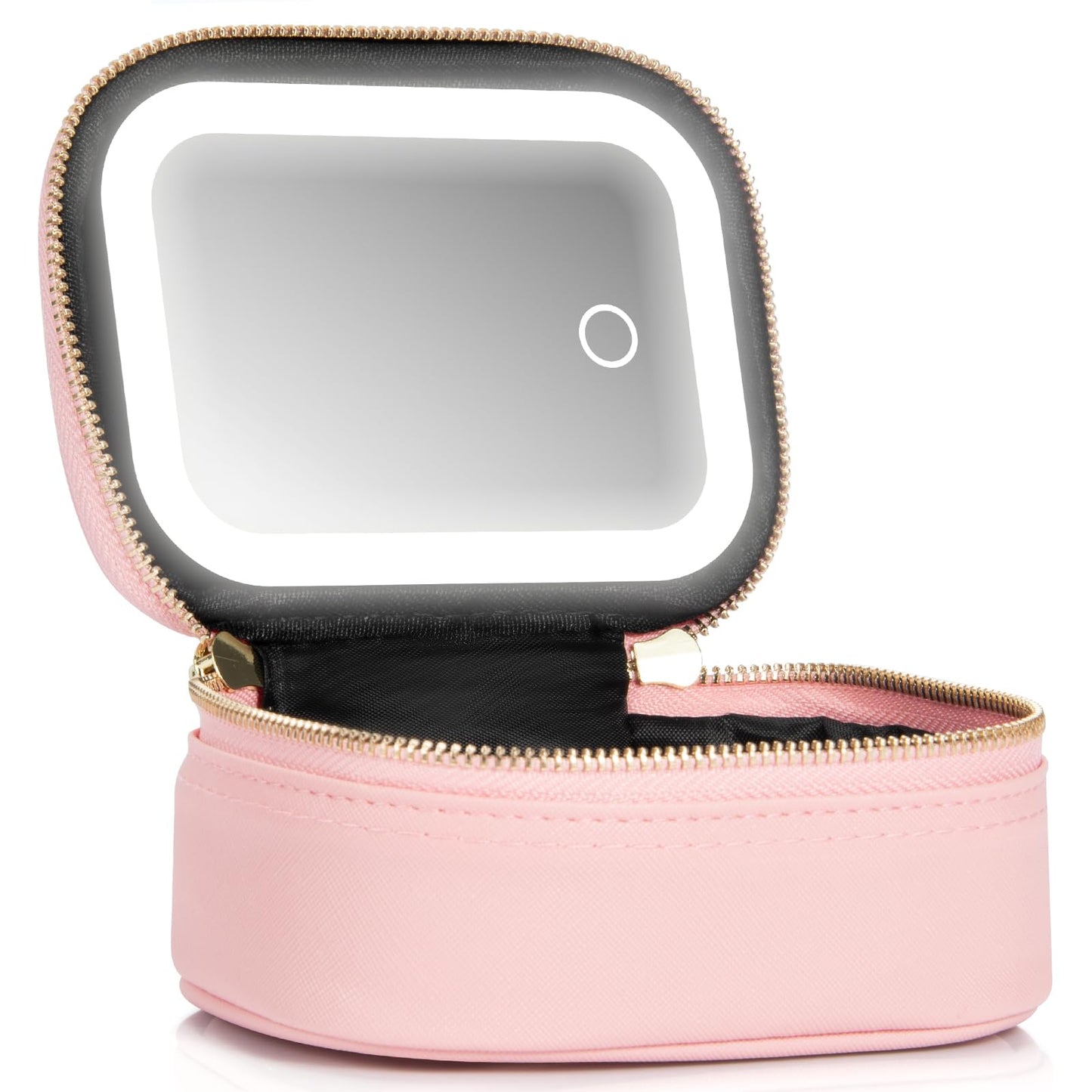 Extrei Gent Small Makeup Bag Travel Train Case with Mirror and Light Mini Travel Make up for Women Train Case Cosmetic Organizer 3 Adjustable Brightness Toiletry Bag Portable Artist Storage