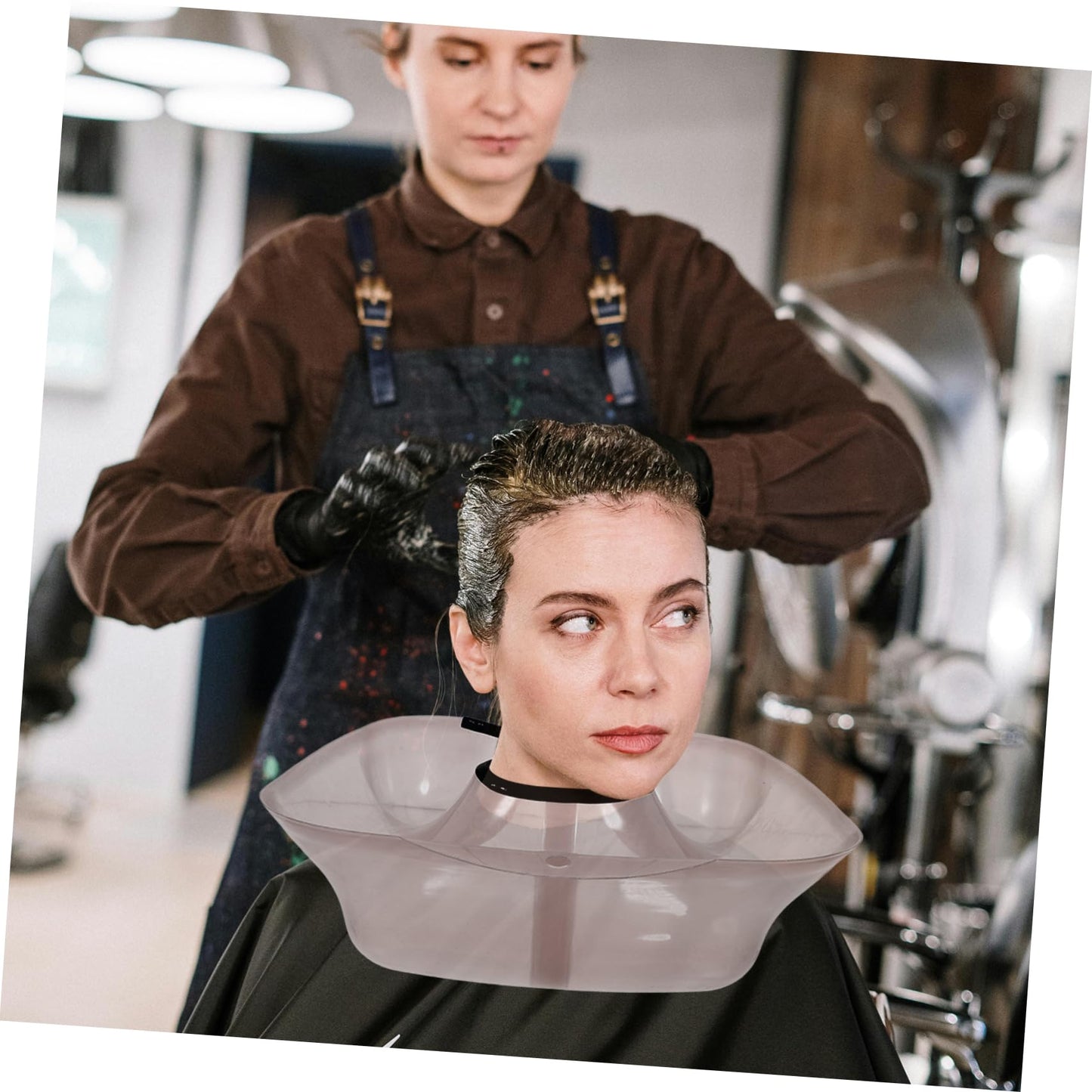 NOLITOY Salon Hairdressing Neck Tray Reusable Hair Perming Container for Hair Washing Coloring and Cutting Professional Shoulder Design