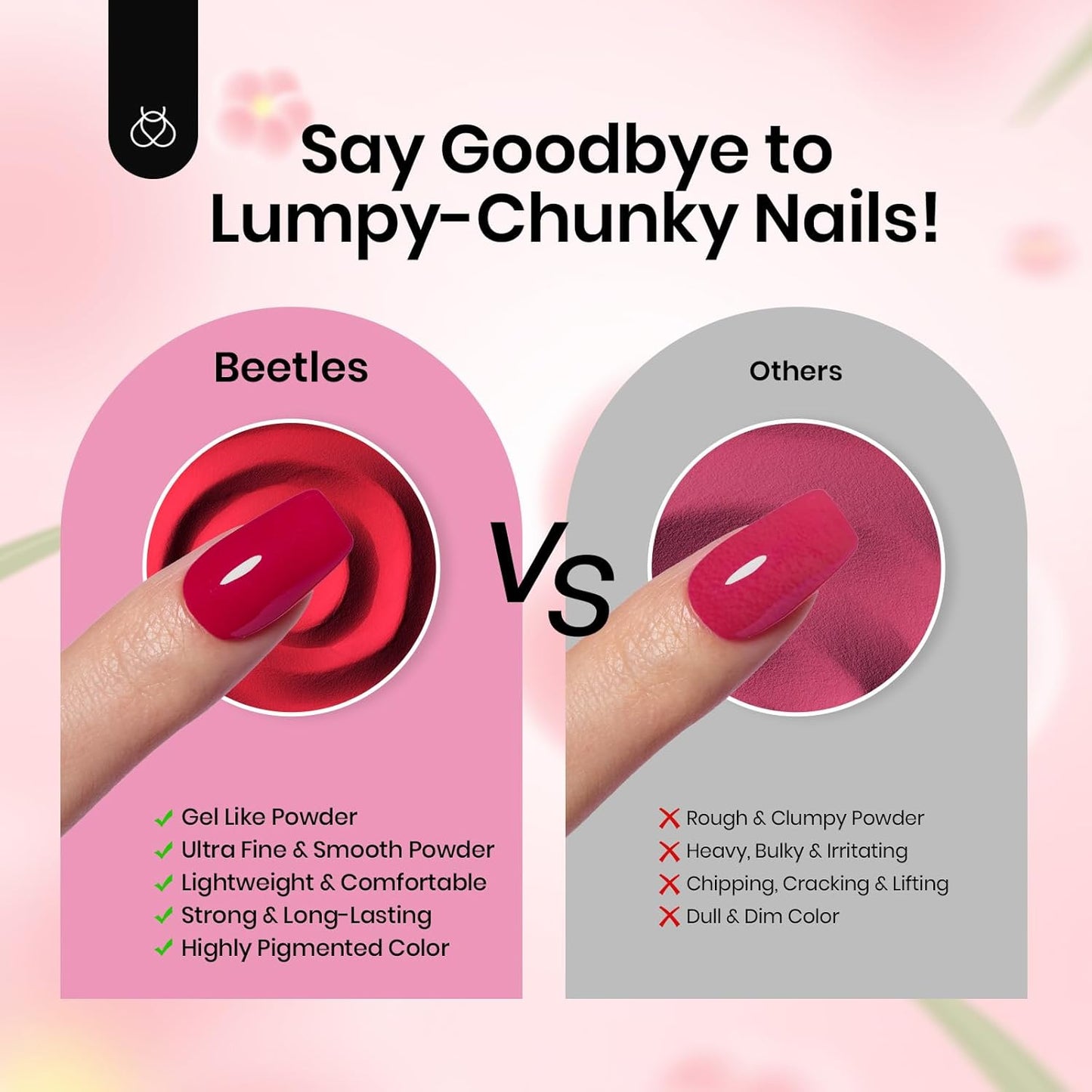Beetles 20-Color Pink Nude Dip Powder Nail Kit - Jelly Effect & Glitter for DIY Manicure