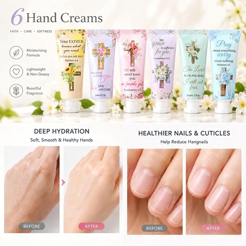 72 Pcs Christian Hand Cream Gift Set - Bible Verse Lotions for Women | 6 Scents