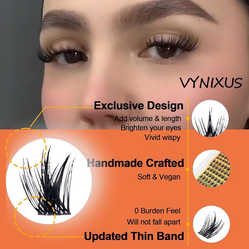 Lash Clusters Kit with Bond & Seal, Glue Remover, Tweezers & Brush – 280pcs DIY False Eyelash Extensions