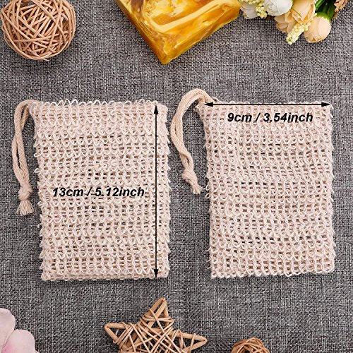 BBTO 10 Pack Exfoliating Natural Sisal Soap Bag Pouch Soap Saver