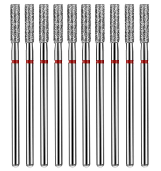 10Pcs Cuticle Clean Nail Drill Bit, Barrel Shape for Electric File Professional Manicure Pedicure and Foot Care