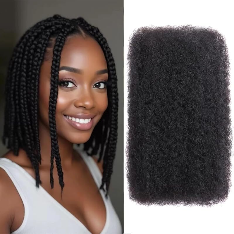 Bulk 50g 12 Inch Afro Kinky Human Hair for Braids, Dreadlocks & Locs - Black