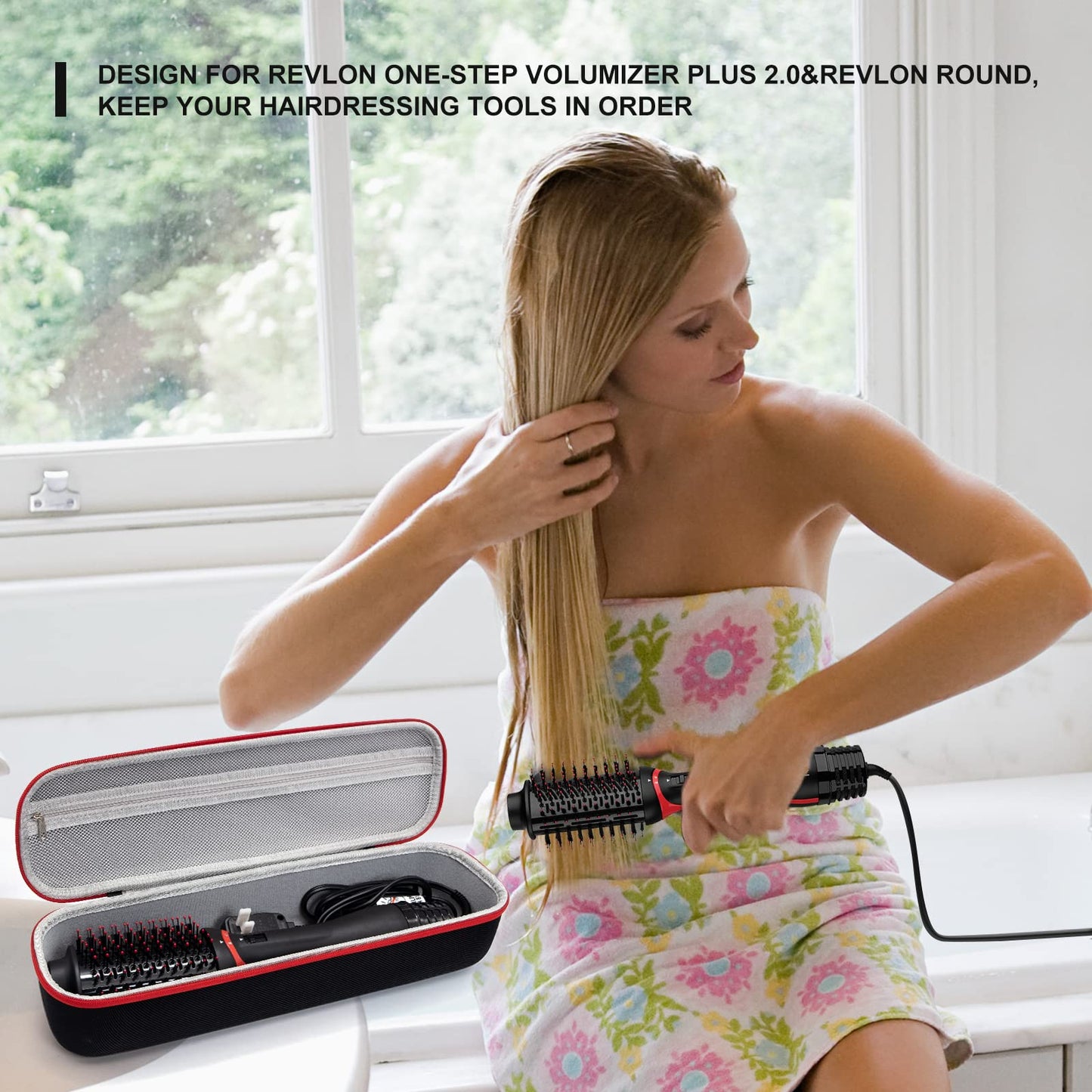 Yewltvep Case for One-Step Volumizer Plus 2.0, Hard Travel Case Fits for One-Step Volumizer Plus, Hair Dryer and Styler Hot Air Brush Storage Organizer, Carrying Box for Hair Dryer Brush(Box Only)