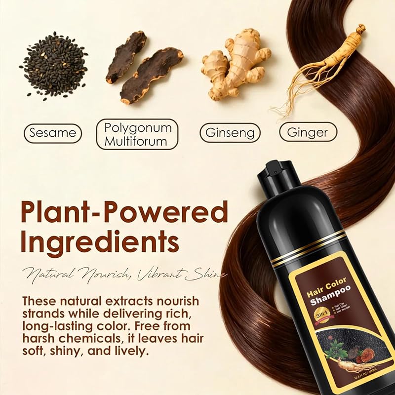Burgundy Hair Dye Shampoo for Women & Men - Herbal 3-in-1 Color Shampoo (Sklight) Variation: Burgundy