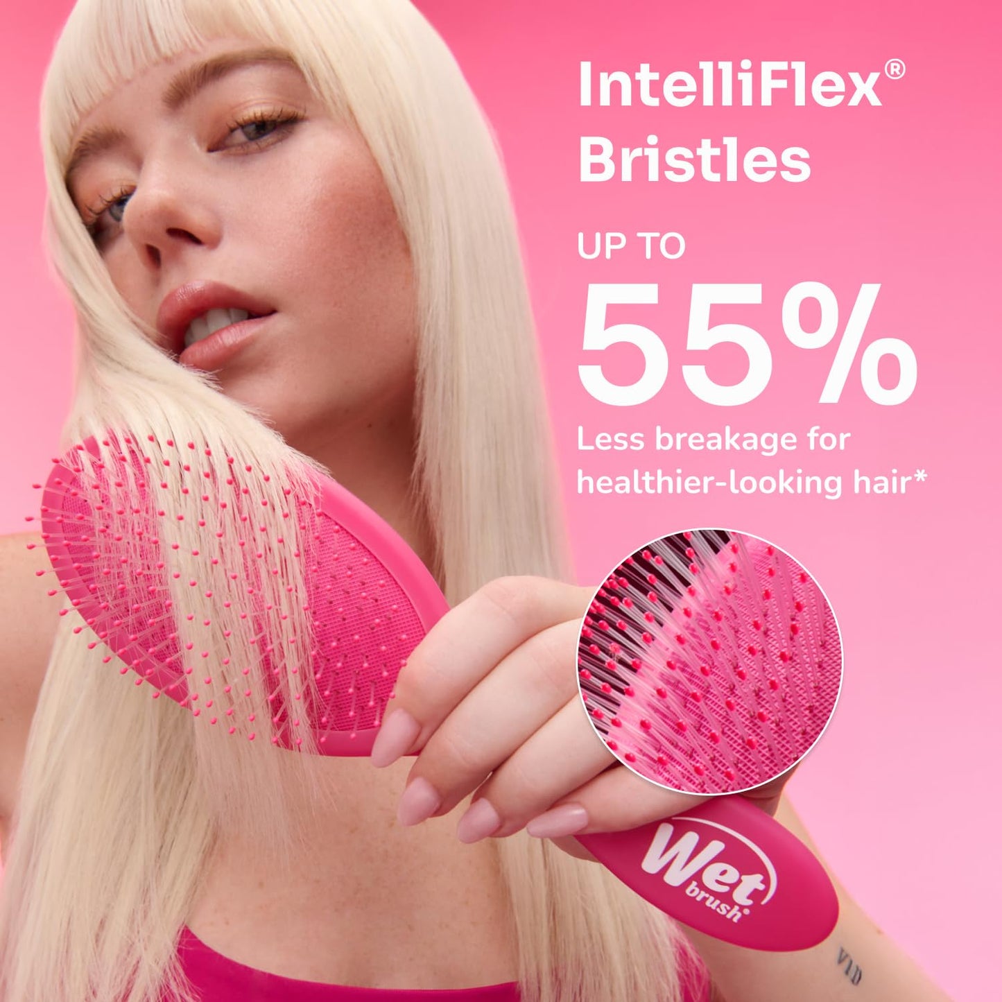 Wet Brush Original Detangler Brush - Metallic Marble, Onyx - All Hair Types - Ultra-Soft IntelliFlex Bristles Glide Through Tangles with Ease - Pain-Free Comb for Men, Women, Boys and Girls