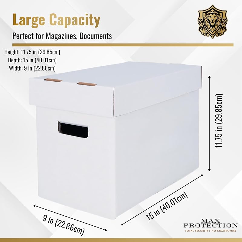 Max Protection Magazine Storage Boxes with Lids - Heavy Duty 10 Pack