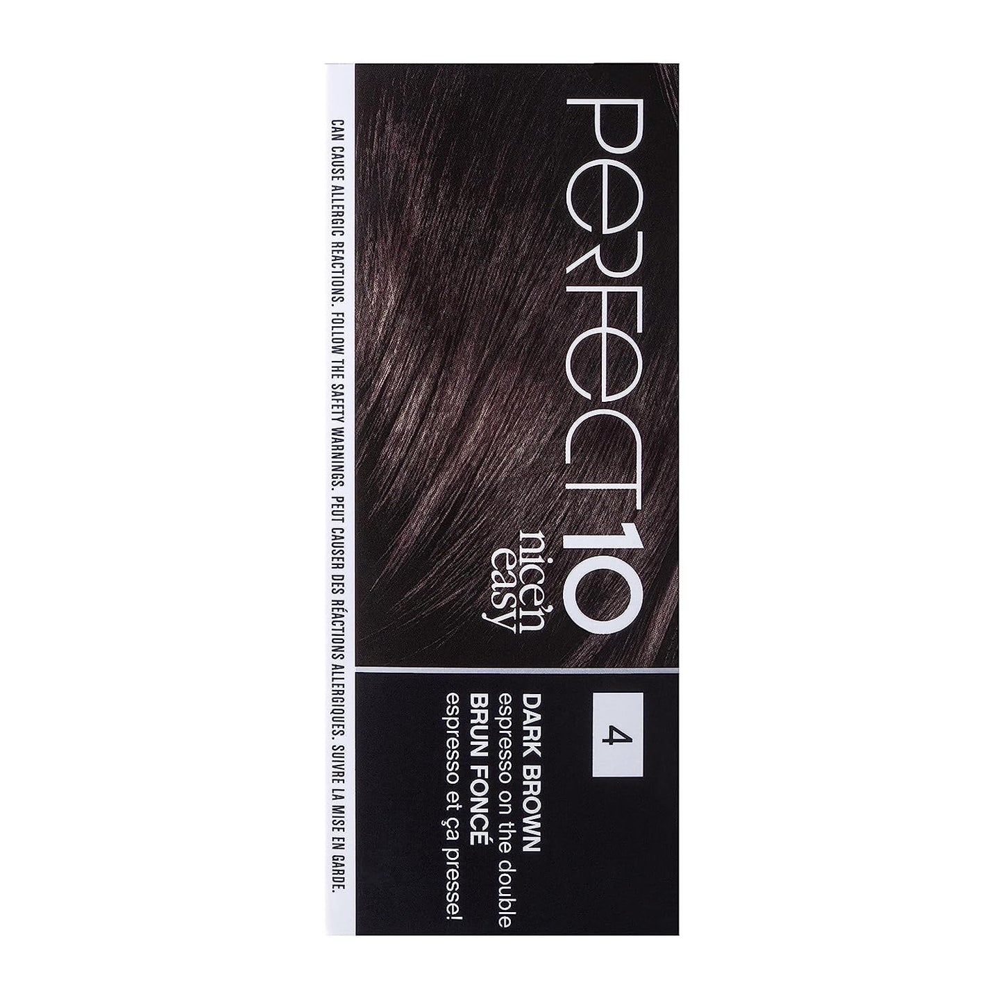 Clairol Nice'n Easy Perfect 10 Permanent Hair Dye, 4 Dark Brown Hair Color, Pack of 2