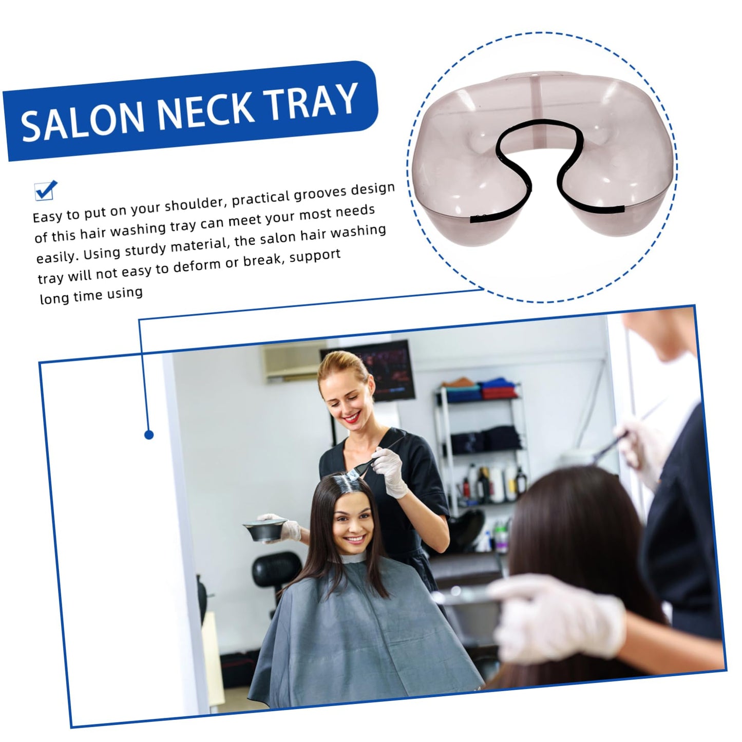 NOLITOY Salon Hairdressing Neck Tray Reusable Hair Perming Container for Hair Washing Coloring and Cutting Professional Shoulder Design