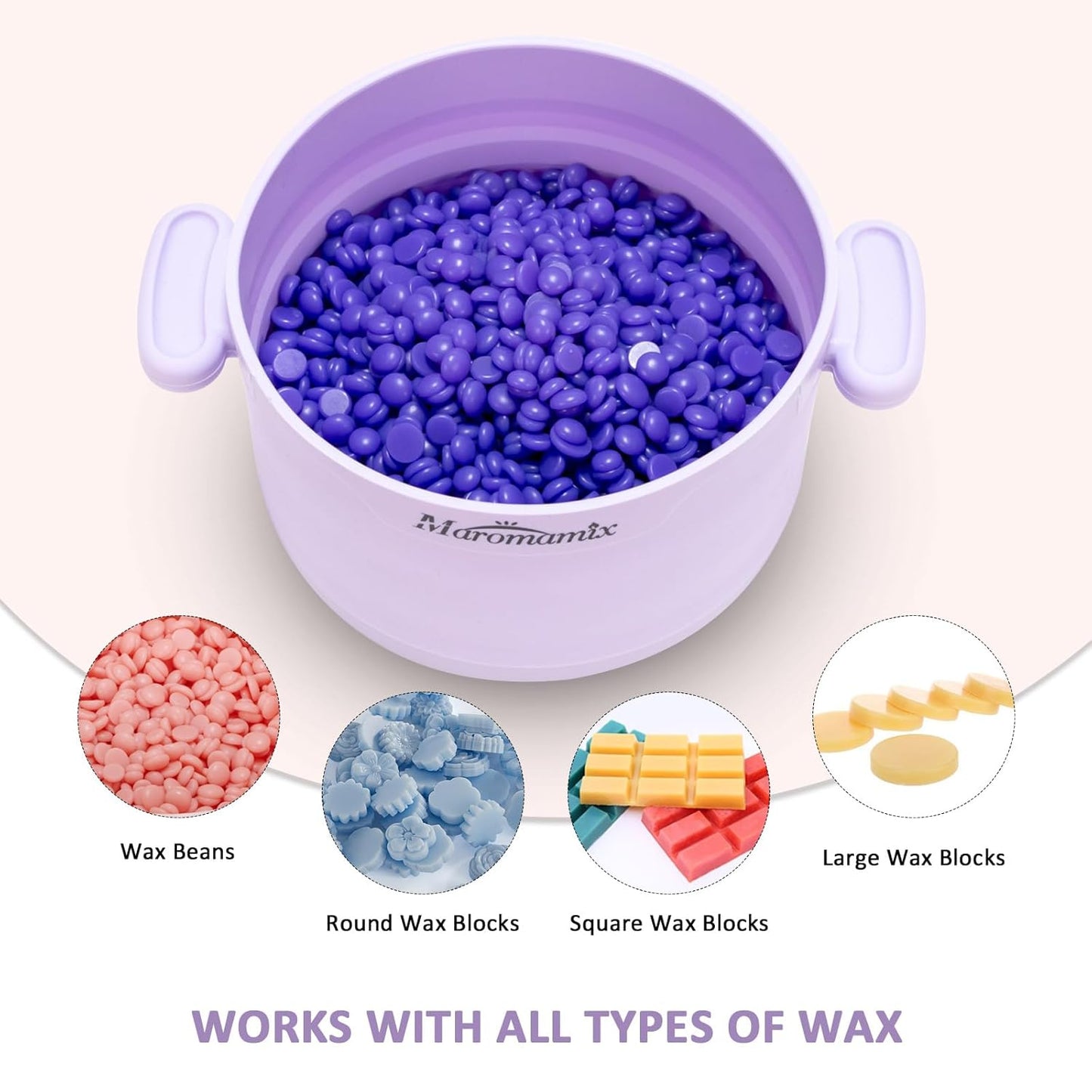 Portable Silicone Wax Warmer Kit with 4 Hard Wax Beads for Home Hair Removal