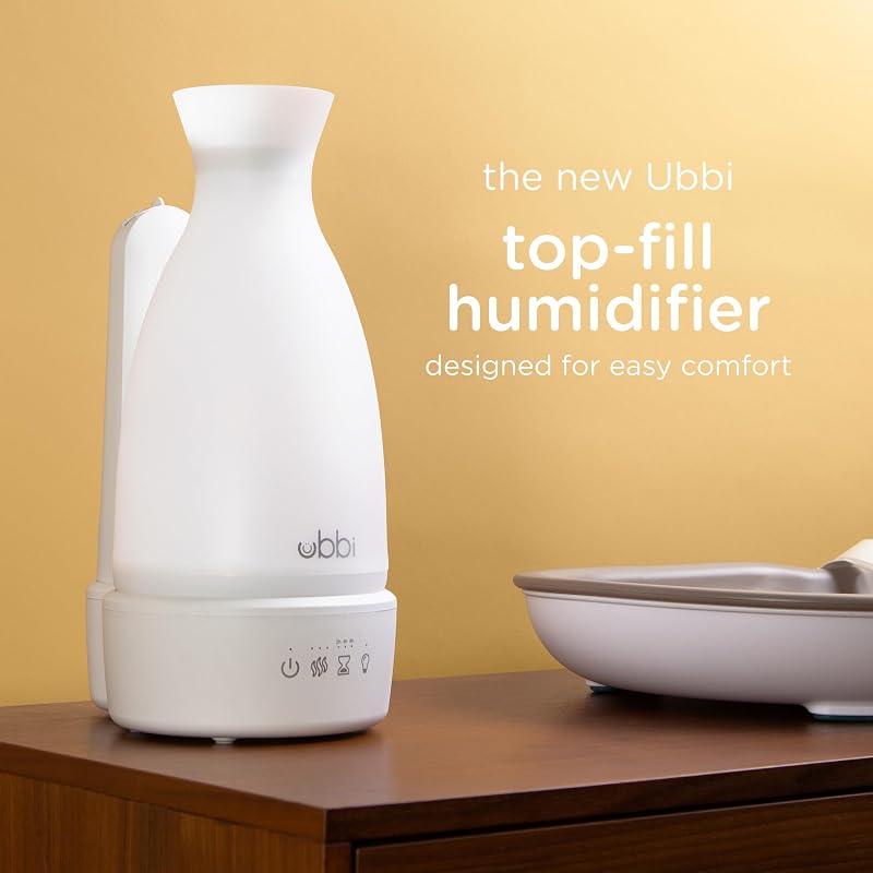 Ubbi Ultrasonic Humidifier — Top-Fill Design, Quiet Sleep