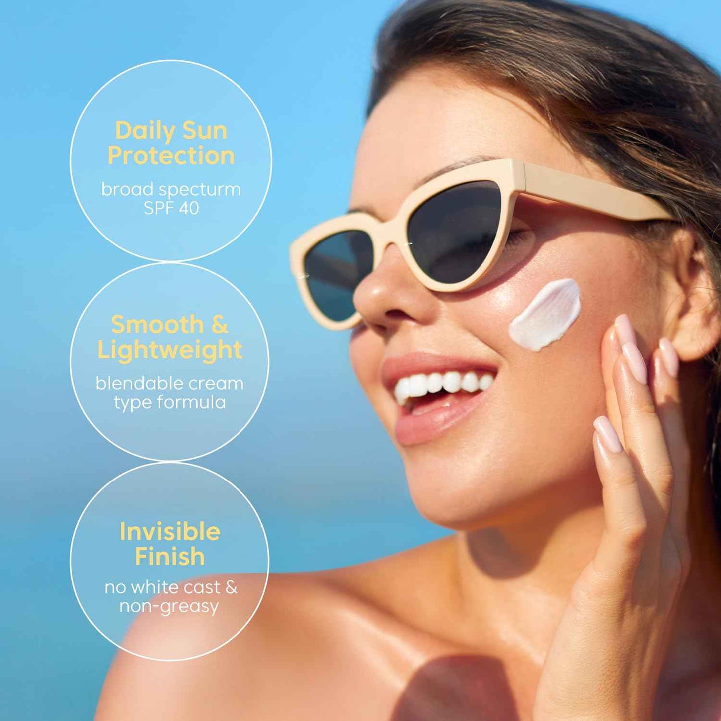 THANKYOU FARMER Sun Project Moisture Sun Cream SPF 40 - Korean Sunscreen with Panthenol - Fragrance Free, Broad Spectrum, Dermatologist Tested, Moisturizing, No White Cast 1.69 fl oz